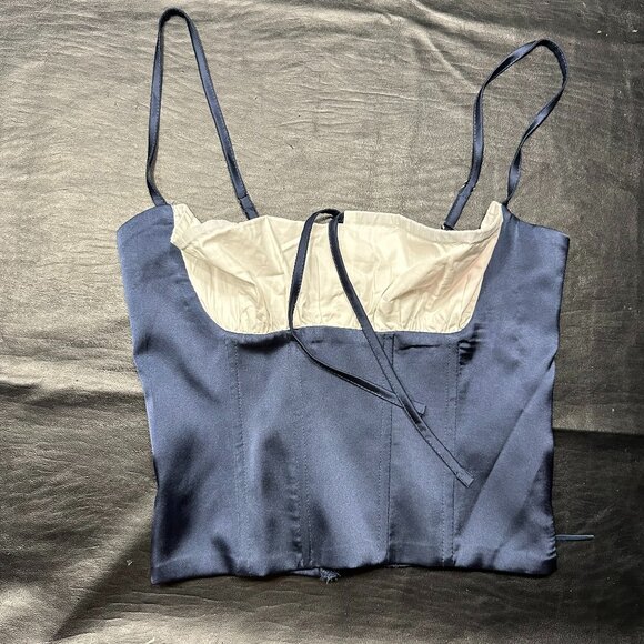 Edikted Tops - Edikted Arabelle Colorblock Lace Up Satin Corset Top